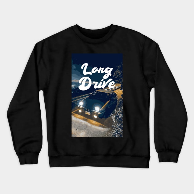 Long Drive Crewneck Sweatshirt by Playful Creatives